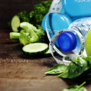 fruits, vegetables, water
