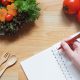 Notebook with salad and tomatoes
